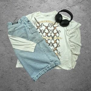 Marc Ecko Cut & Sew Graphic T-Shirt Mens XL White Scissors Y2K Streetwear 0636